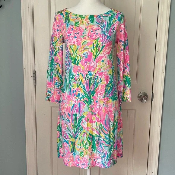 Lilly Pulitzer Sophie Dress Small UPF 50 Stretch Jersey Resort Vacation Beach - Picture 2 of 8